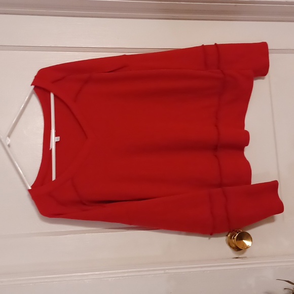 Ces Femme V neck pullover shirt women's size large red - Picture 1 of 4